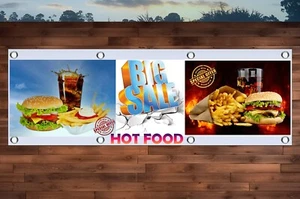 BURGERS FOOD PVC BANNERS - PRINTED OUTDOOR SIGN HOT FOOD BANNERS - Picture 1 of 2