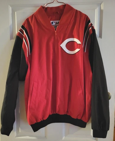 Majestic Athletic Cincinnati Reds Men's Pullover Baseball Jacket 1/4 Zip  MLB Cover