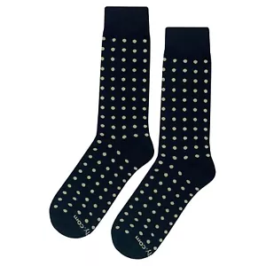 NWT Straight Polka Dot Dress Socks Novelty Men 8-12 Black Crazy Fun Sockfly - Picture 1 of 4