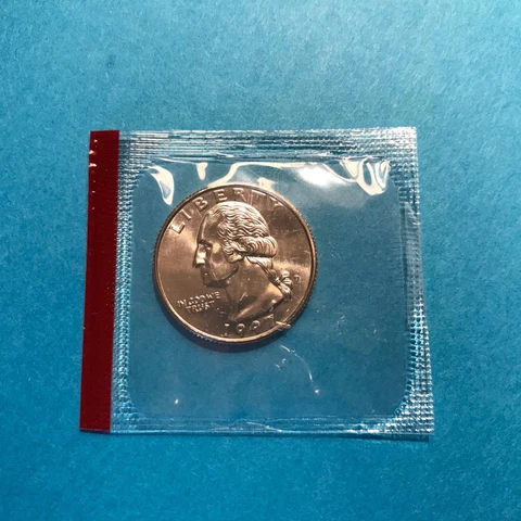 1997 D  Washington Quarter Denver  Unc in Mint Cello   FREE SHIP Cover