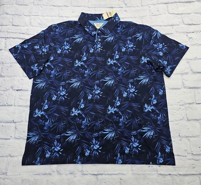 Camisa informal de manga corta Haggar para hombre talla XXL azul estampado floral mezcla de algodón Foto 1 de 4