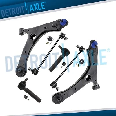 6pc Front Lower Control Arms + Tie Rods + Sway Bars for 2014-2019 Toyota Corolla - Image 1 of 4