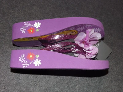 迪士尼商店 - Tangled 长发公主 - 厚底人字拖凉鞋 - 尺寸 2/3 BG - 全新带标签 — 第 1/4 张图片