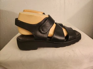 Aquatalia by Marvin K Womens sz 9 Black Leather Strappy Slingback Sandals #14 - Picture 1 of 7