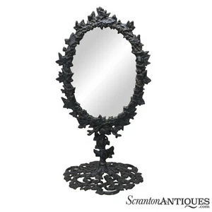 Vintage Victorian Cast Iron Grape Vine Motif Vanity Table Mirror - Picture 1 of 7