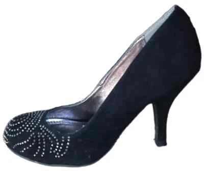 Tacones de mujer negros punta cerrada redonda Foto 1 de 4