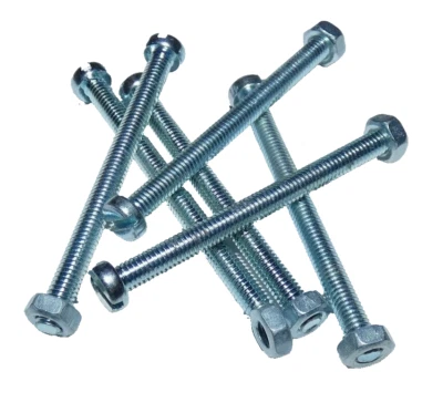 Gewindeschraube / Zylinderkopfschraube M4x50 mm mit Mutter Verzinkt / 6 Stück - Bild 1 von 2