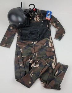 Skull Commando Halloween 3 Costume SUIT, VEST & HELMET  Boys Size S (4-6) NEW - Picture 1 of 3