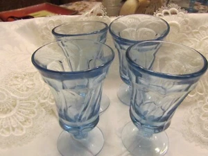 Fosteria Jamestown ice Blue Juice Swirl glasses (4) GA-A-29 - Picture 1 of 5