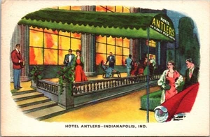 Hotel Antlers Indianápolis acuarela pintura Indiana lino postal E1 - Imagen 1 de 2
