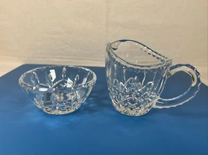 VINTAGE LEAD CUT CRYSTAL CREAMER & SUGAR BOWL EXCELLENT CONDITION - Picture 1 of 19