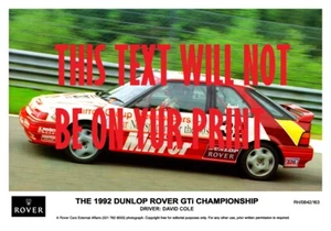 Rover 216GTi Dunlop Rover GTi Championship A3 Press Photo POSTER on Ilford paper - Picture 1 of 1