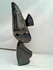 Afrika,massive Frauenbüste,vermtl. Ebenholz,ca.1970er,Holzschnitzerei,H31,5cm ca - Bild 1 von 6