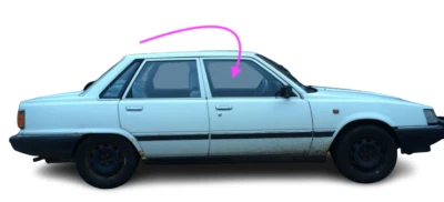 Fits: 1983-1986 Toyota Camry 4 Door Sedan Passenger Side Front Door Window Glass - Image 1 of 4