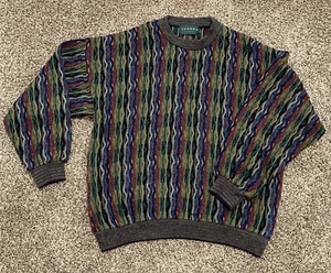 Vintage Tundra Canada 3D COOGI style Knit Sweater Men’s Size Large - Picture 1 of 21