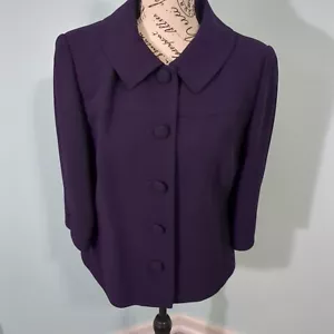 Talbots purple blazer jacket 5 button office career work 8 - Picture 1 of 6