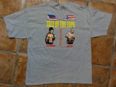Pacquiao vs Cotto Firepower Las Vegas Boxing T-Shirt 2009 Gray Size 2XL Gildan - Image 1 of 4