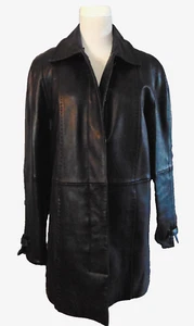 GALLERY WOMENS GENUINE LAMB LEATHER COAT ALLSEASONS BLACK BUTTER SOFT JACKET~S/M - Picture 1 of 10