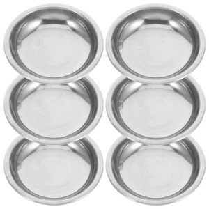 6pcs Stainless Steel Sauce Dishes Mini Saucers Bowl Round Seasoning Dishes - Picture 1 of 12