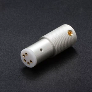 24k Gold Plated 5Pin DIN Female Connector Turntable Tonearm Cable Terminal Plug - Picture 1 of 15