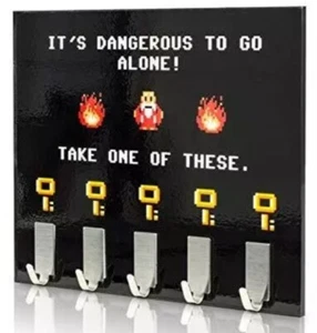 Dangerous To Go Alone Key Rack Geeky Home And Office Decor Wallmounted Key Holde - Picture 1 of 15