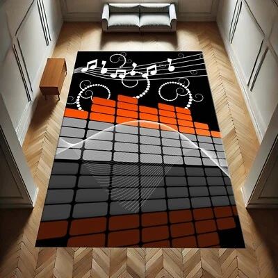 Music Theme Rug, Abstract Music Rug, Equalizer Carpet, Modern Music Decor, DJ - Image 1 of 4