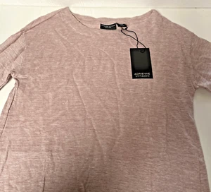 Adrienne Vittadini Woman’s Linen Roll Tab Sleeve Tunic Top;  Rose Heather, XS - Picture 1 of 7