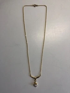 Damen Halsketten Gold & Diamant Effekt Anhänger & Kette - Bild 1 von 6
