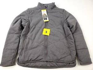 Three Dots Ladies' Small Quilted Knit Full-Zip Fleece Jacket Heather Gray - NEW - Picture 1 of 4