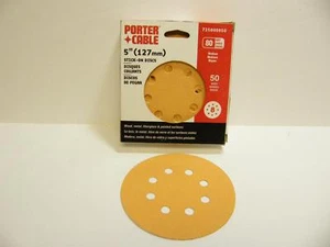Porter Cable 5” 80 Grit Abrasive Discs 8 Holes 725800850 - Bild 1 von 2
