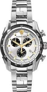 Versace VE2I00321 V-Ray Chronograph silber schwarz Edelstahl Herren Uhr NEU - Bild 1 von 6