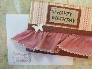 Handmade BIRTHDAY Card VINTAGE LACE SKIRT Using Stampin Up! - Picture 1 of 1