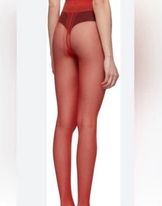 GUCCI RED LOGO MOLINA TIGHTS CHRISTMAS RED Large - Picture 1 of 4
