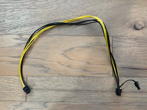 PCIe Cable 6 Pin Male to 8 Pin(6+2) Male 24 inch 16AWG 12A GPU Extension Cable - Picture 1 of 3