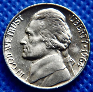 Níquel Jefferson 1964-P - gema brillante sin circular - pasos casi completos #N766 - Imagen 1 de 3
