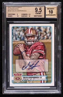 2012 Topps Magic Auto Colin Kaepernick #232 BGS 9.5 GEM MINT Auto - Image 1 of 2