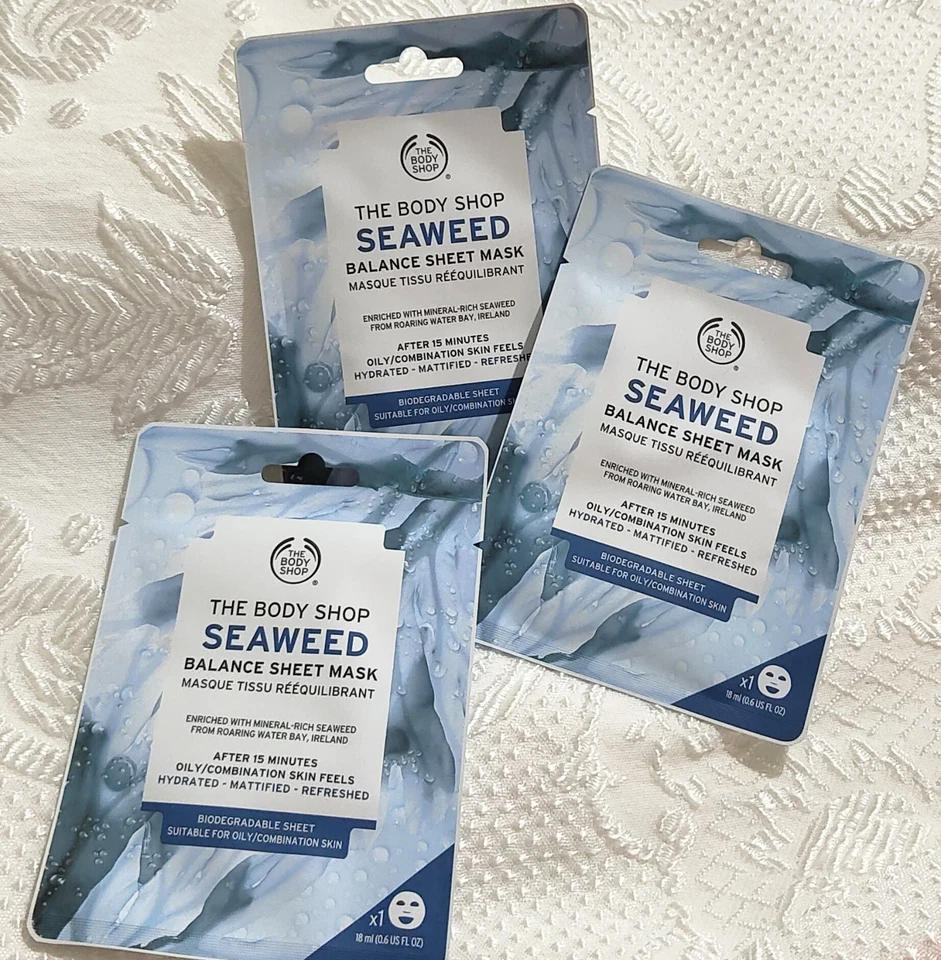 3x Seaweed Balance Sheet Mask 18ml Each The Body Shop - Image 1 of 1