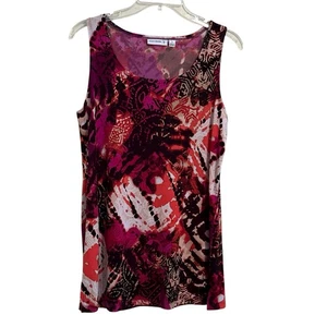 Susan Graver Gr. S Tanktop bunt fließend Stretch flüssig Strick künstlerisch geometrisch - Bild 1 von 5