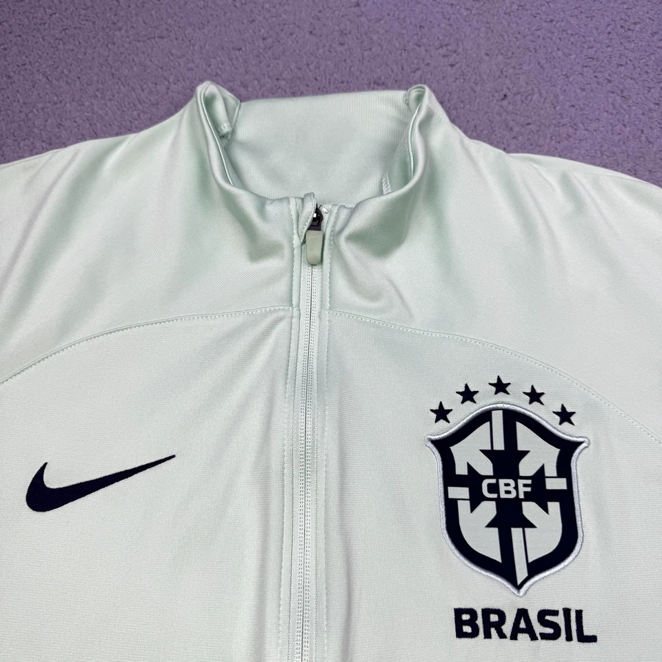 Brazil National Team Jacket Mens XL Mint Green Soccer CBF Dri-FIT Full Zip Nike - Image 1 of 4