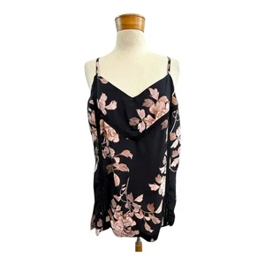 Once Was Size 4 (14 Aus 10 US) Navy Blue Pink Floral Longline Cami Top NWT - Picture 1 of 24