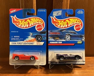 Hot Wheels *Ferrari F50* 1996 First Editions/Red & 1998 Mainline/Purple~Unopened - Picture 1 of 7