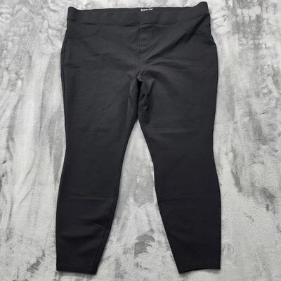 Terra & Sky Pants Womens 3X Black High Rise Pull On Skinny Leg Jegging Stretch - Image 1 of 4