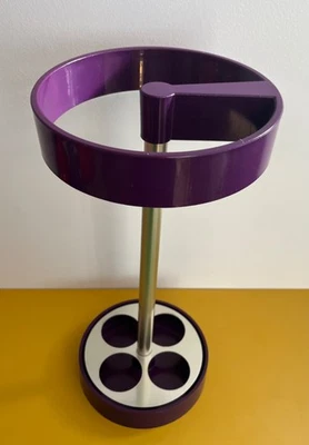 Vintage SPACE AGE Umbrella / Stick Stand Purple Plastic Panton Style 1970s - Image 1 of 4