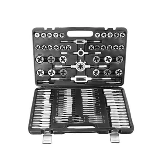110-teiliges Gewindebohrer- und Schneideisen-Kombinations-Set Wolfram Stahl Titan metrische Werkzeuge - Bild 1 von 19