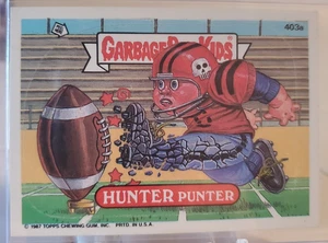 1987 Topps Garbage Pail Kids Original HUNTER PUNTER #403A Card Football Retro - Picture 1 of 2