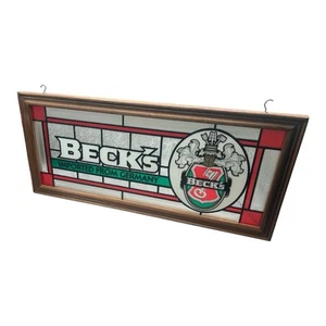 Vintage Beck's Imported From Germany Stained Glass Beer Advertising Sign- RARE - Picture 1 of 9