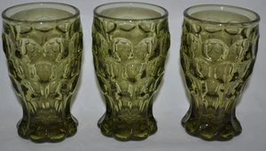 Set 3 Imperial Glass PROVINCIAL VERDE GREEN 5 Oz 4 1/4" Juice Footed Tumblers - Picture 1 of 5