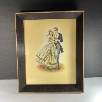 Vintage Stan David Wood Framed “The Mazurka” Dancing Couple 9x11 Lithograph - Image 1 of 4