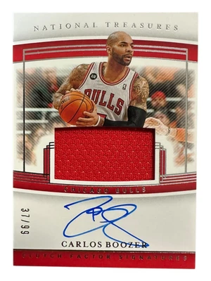 CARLOS BOOZER 2019-20 NATIONAL TREASURES CLUTCH FACTOR PATCH AUTO /99 Bulls OC - Image 1 of 3