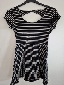 Navy Stripe Red Herring Skater Style Dress Size 10 Excellent Condition - Picture 1 of 4